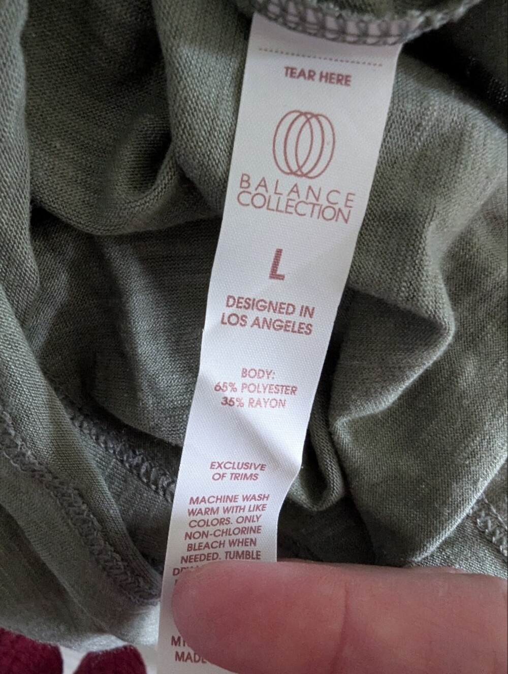 Balance Collection Olive Green Scoop Neck Long-Sleeve Top - Picture 7 of 7